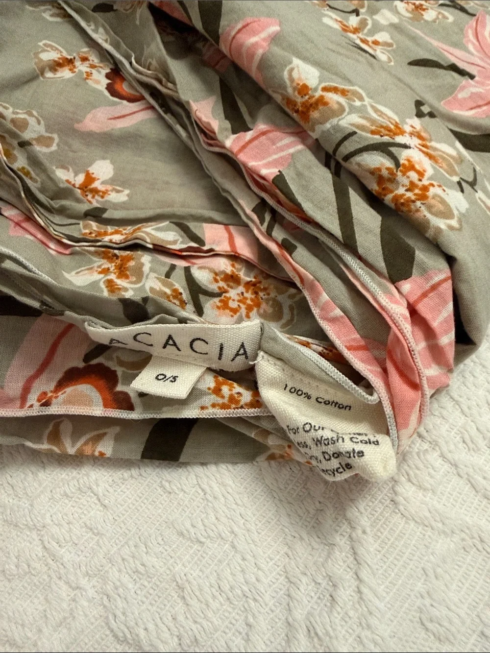 Acacia swimwear pareo. Floral Pink Orchid Lightweight